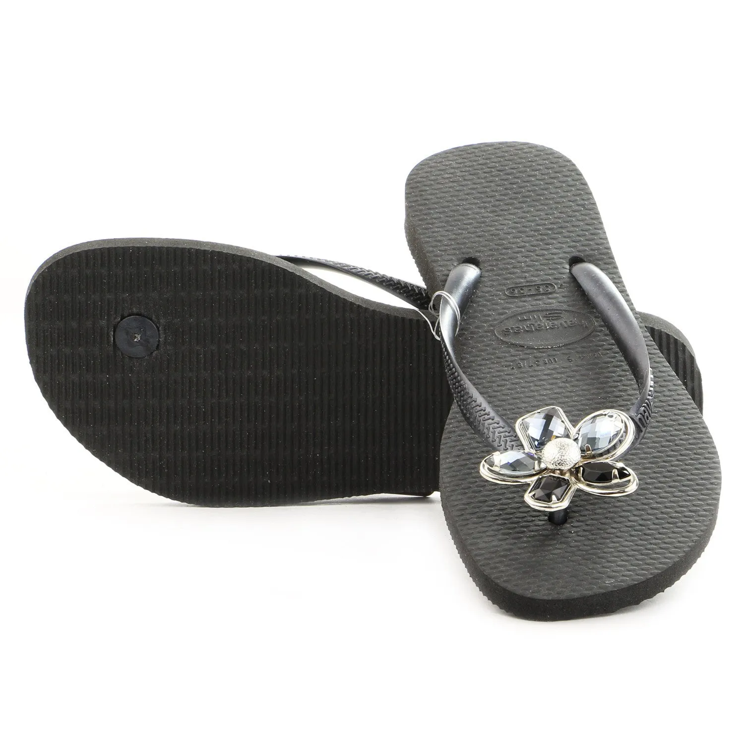 Havaianas Slim Luxury Thong Flip Flop Sandal - Black - Womens