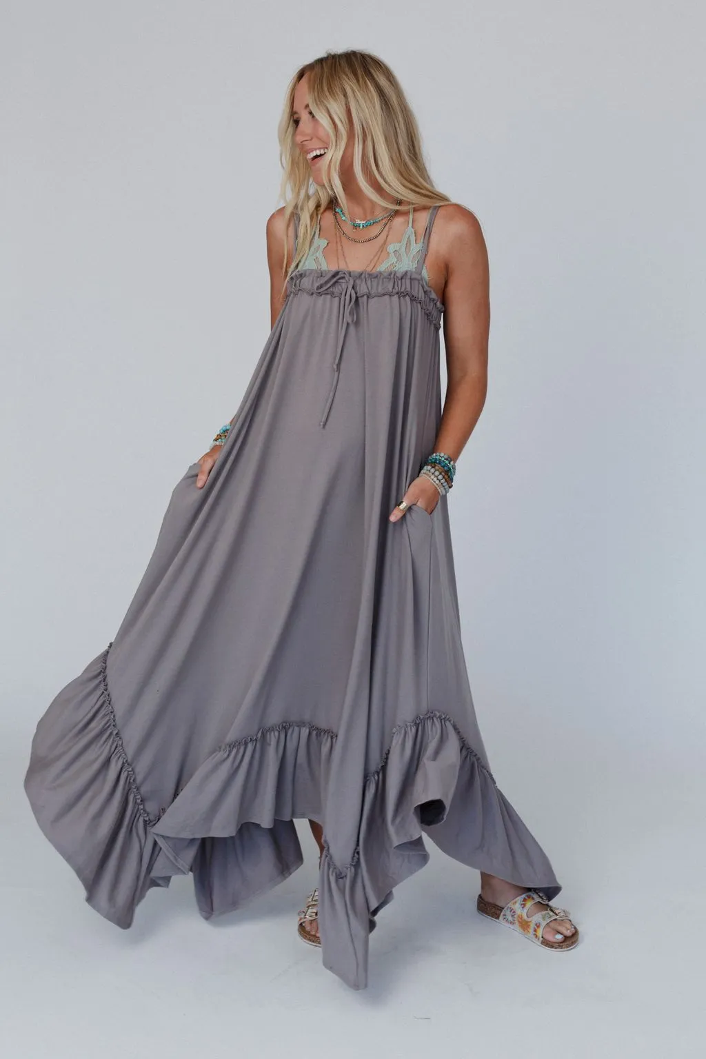 Heavenly Glow Maxi Dress - Mushroom