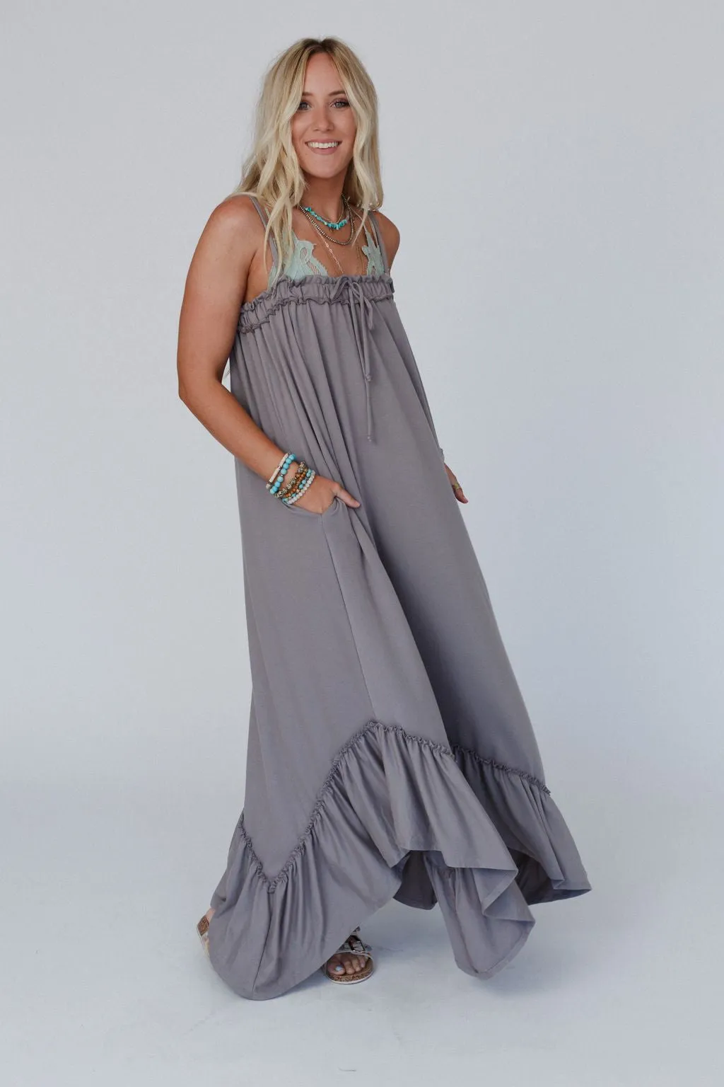 Heavenly Glow Maxi Dress - Mushroom