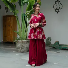 Inaayat Maroon Sharara Set