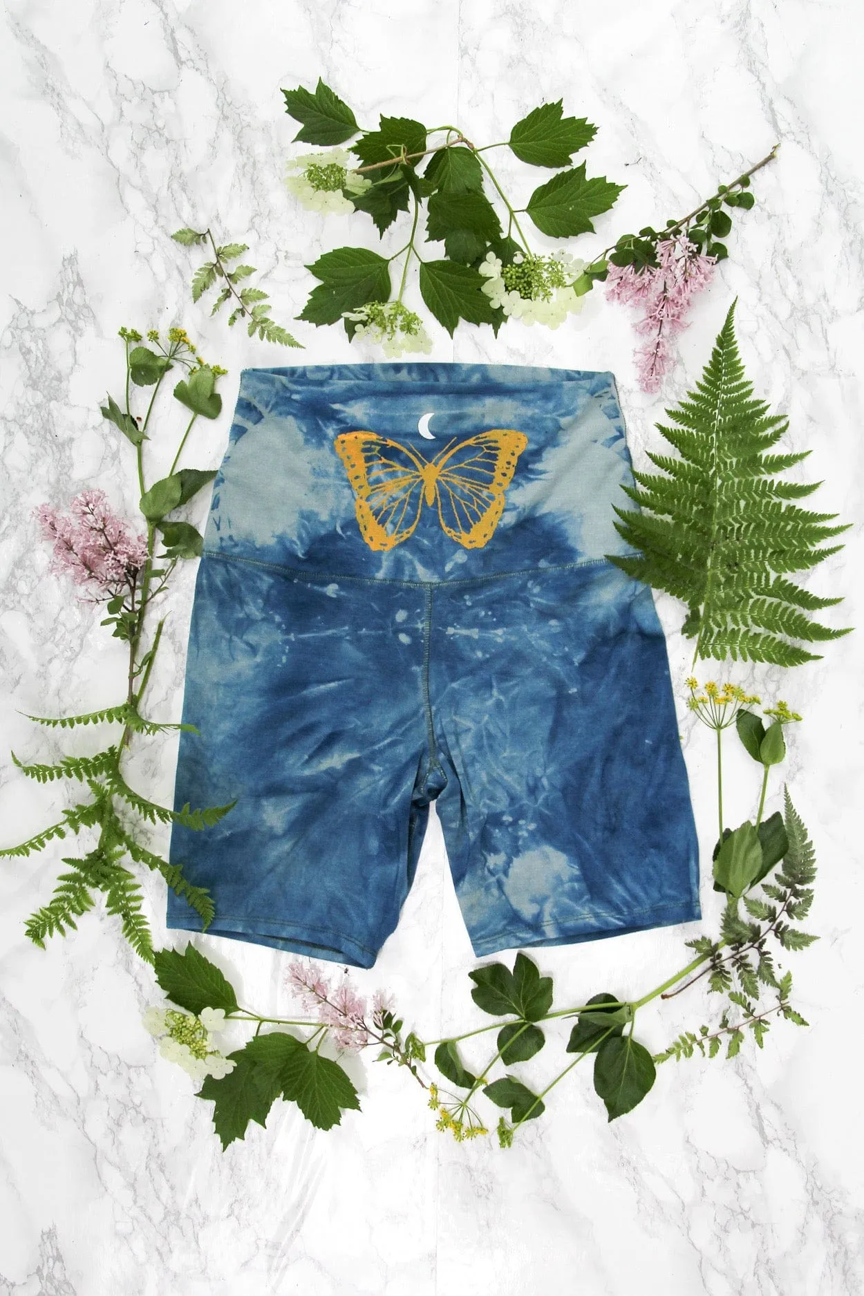 Indigo Moon Moth Biker Shorts