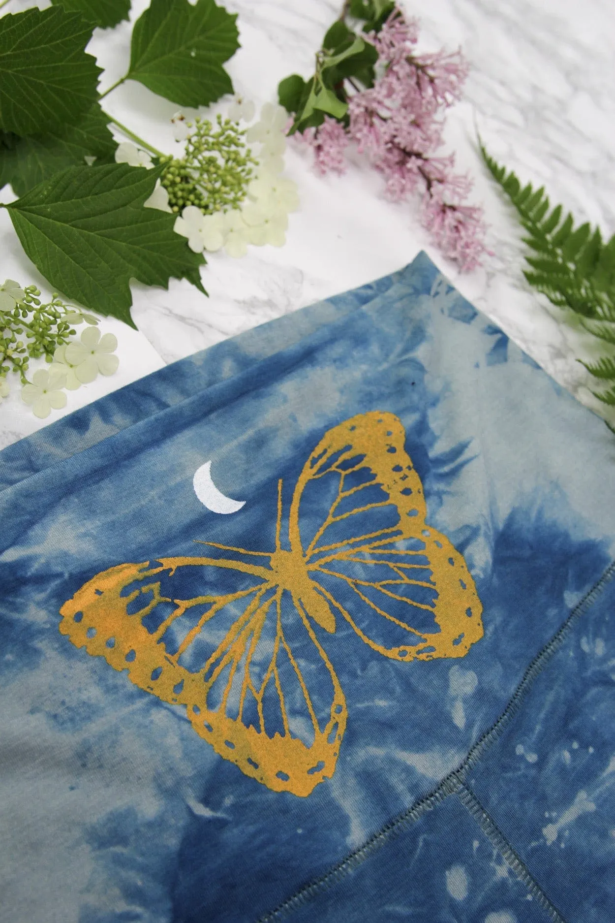 Indigo Moon Moth Biker Shorts