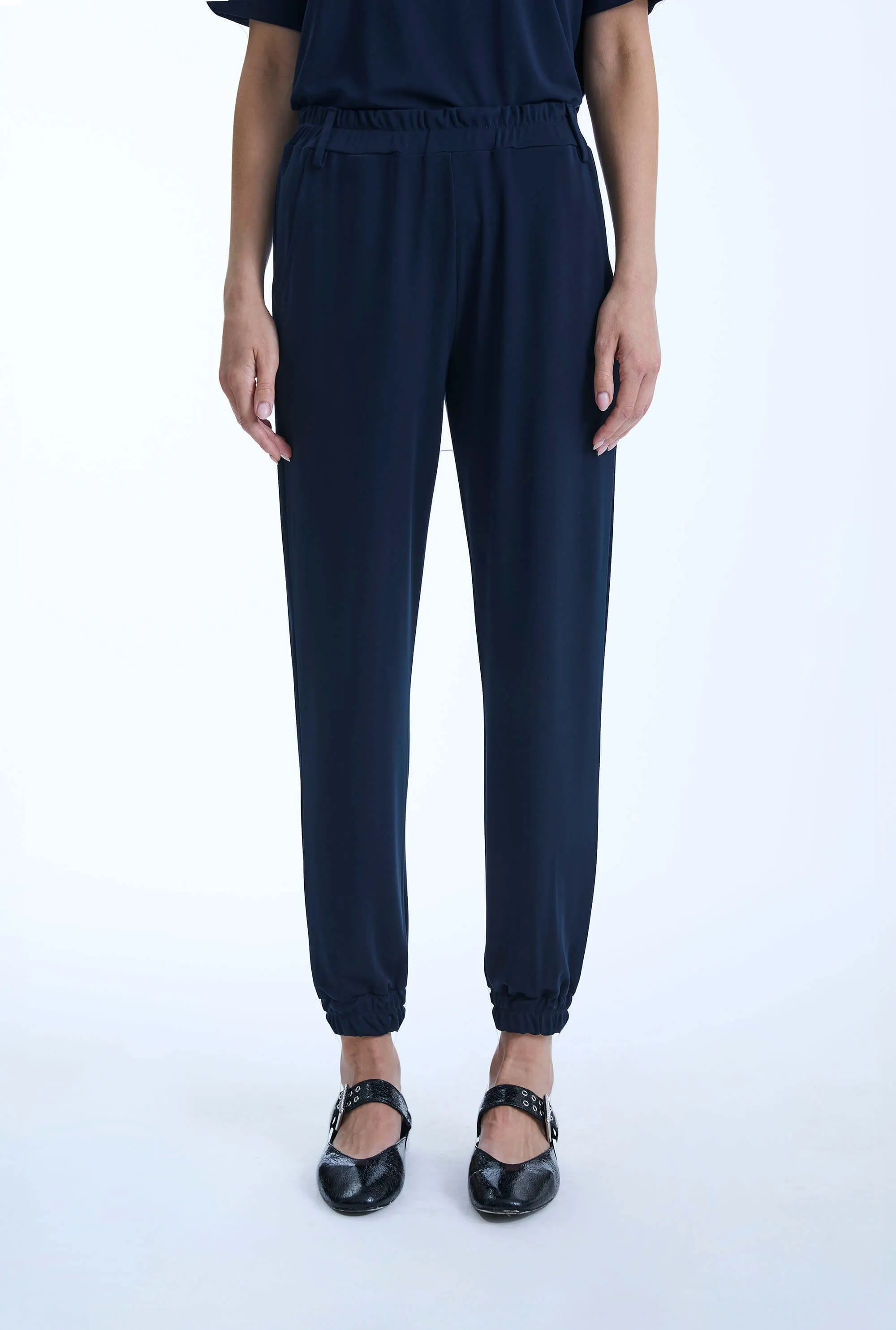 Jersey Navy Trousers