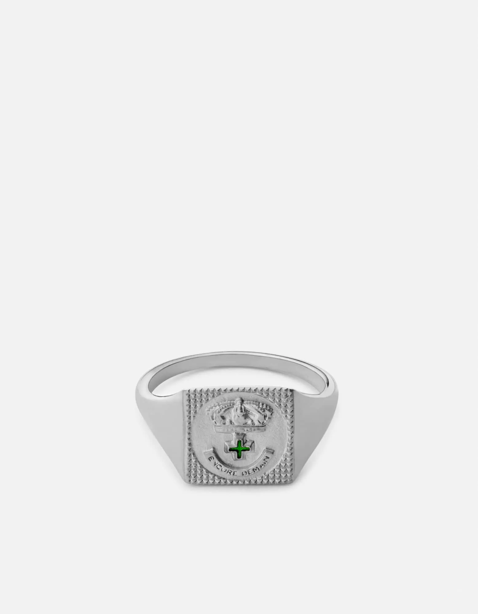 Lineage Ring, Sterling Silver/Green