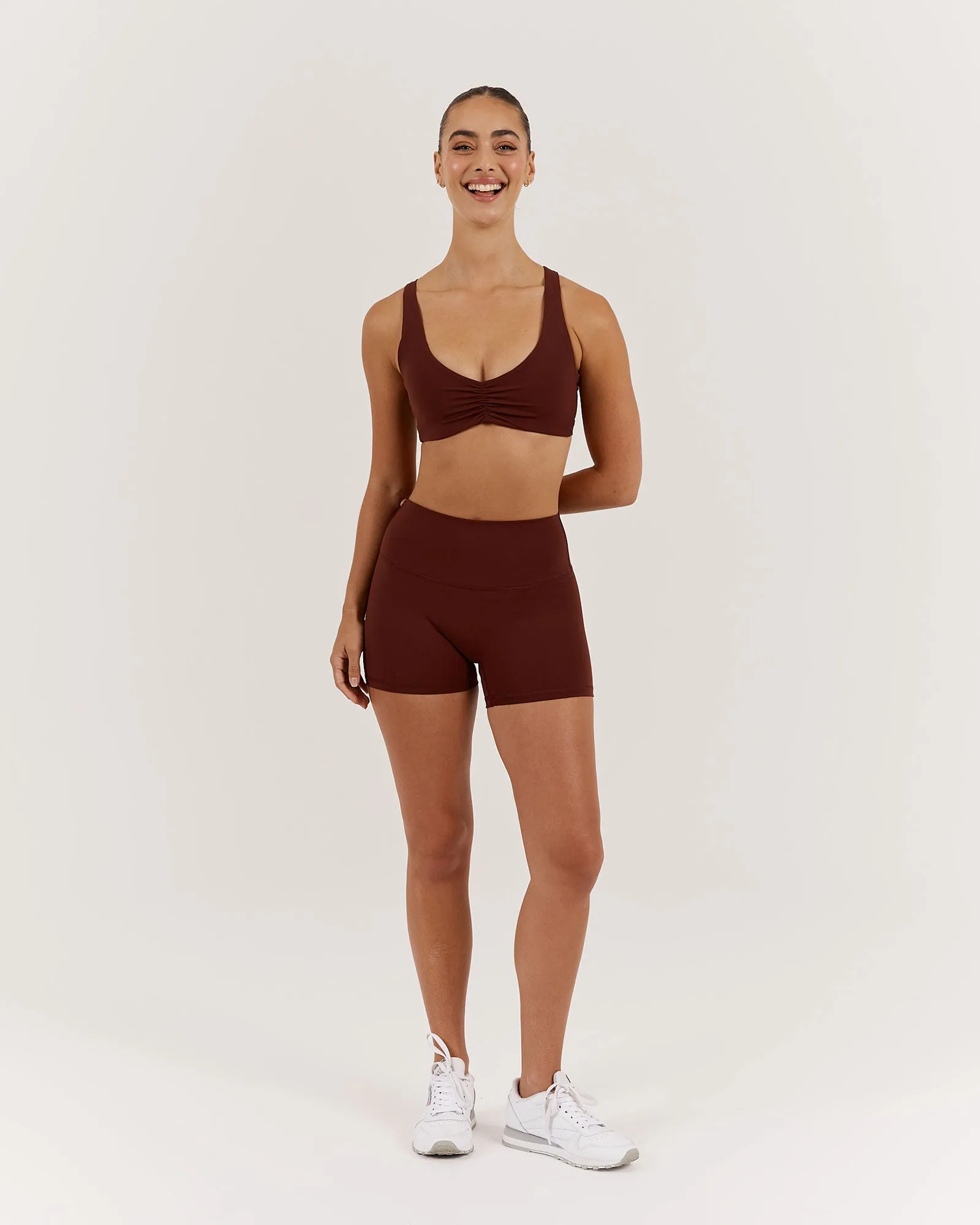 LUXE MINI SHORTS - CHOCOLATE