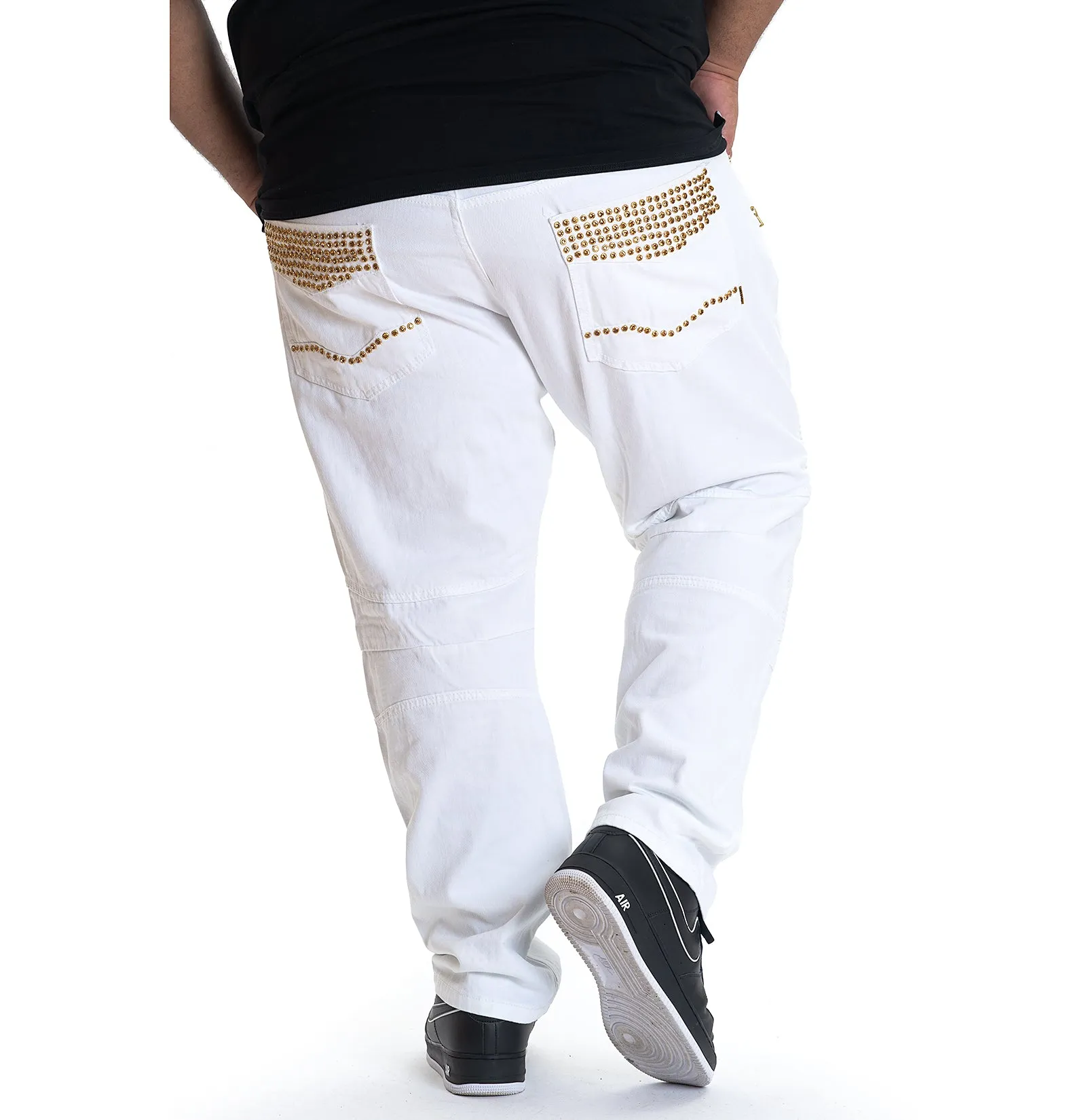 M1790 MAKOBI Bikers w/Rhinestone Pockets - White