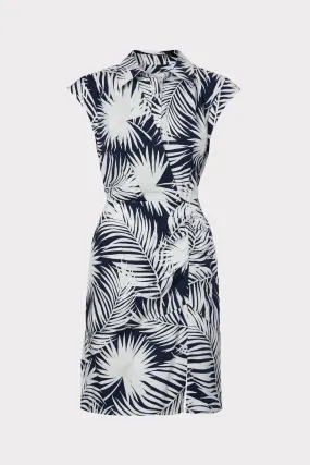 Maxwell Palm Print Poplin Dress