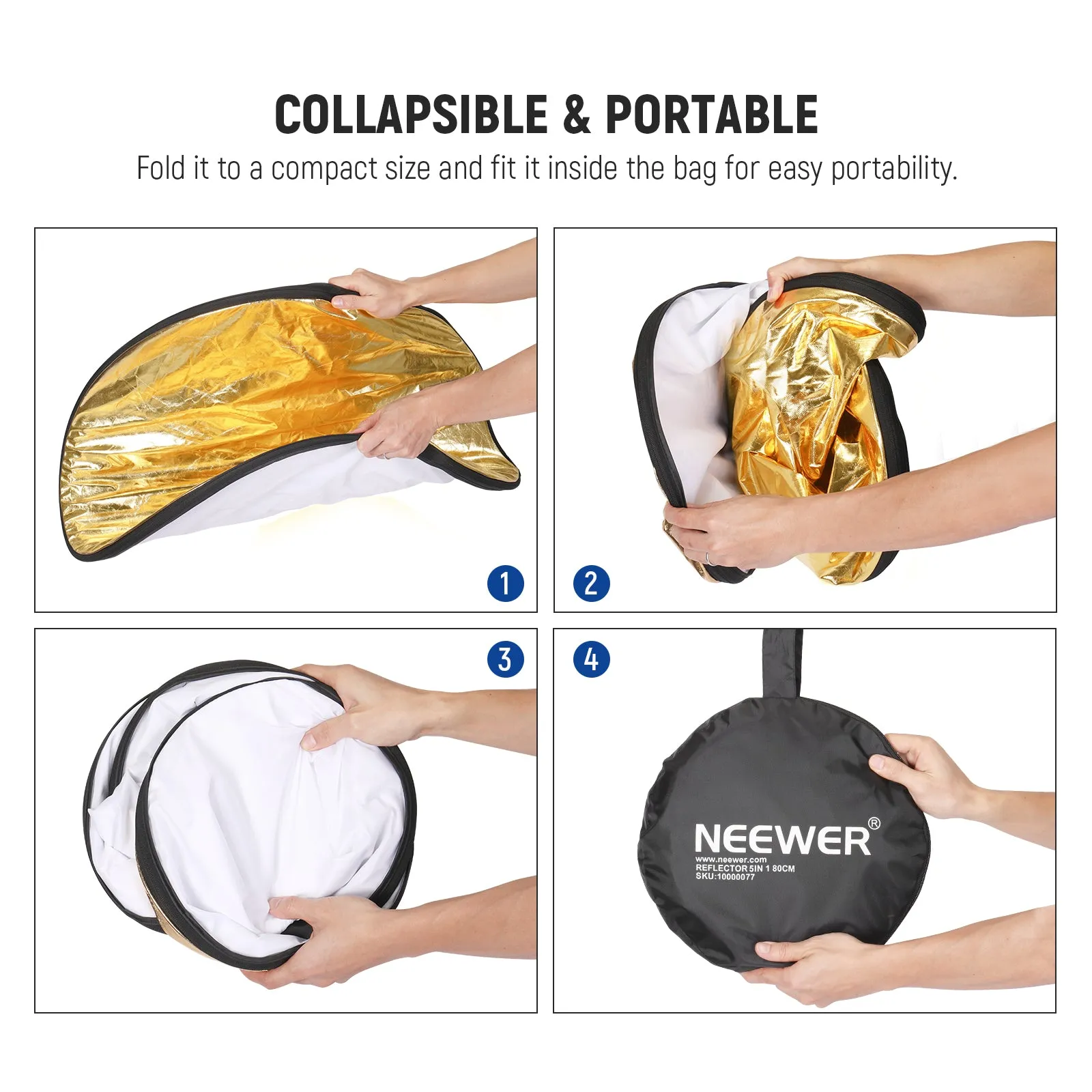 NEEWER 32”/80cm Light Reflector with Stand