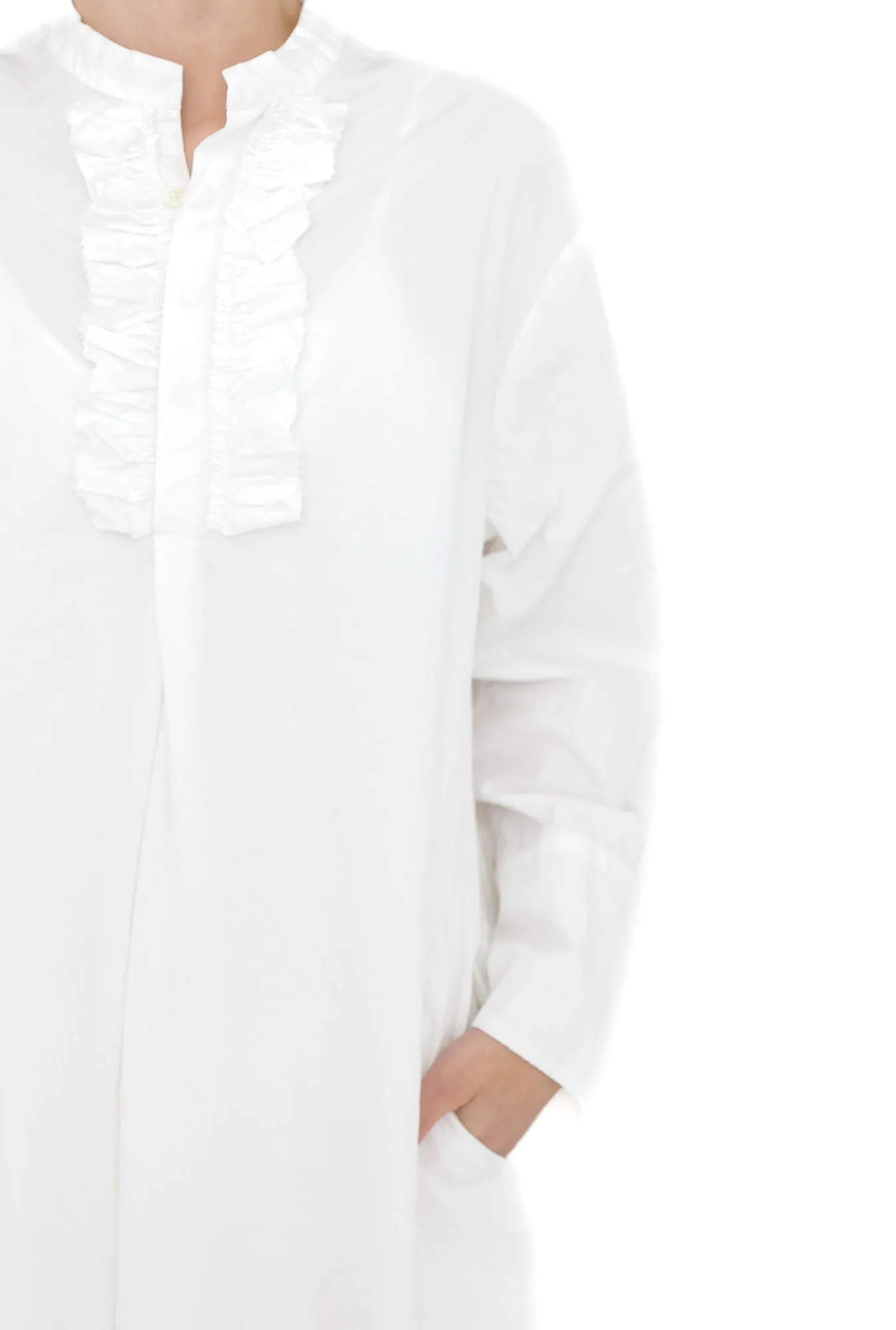 Nightshirt with Ruffles,  White