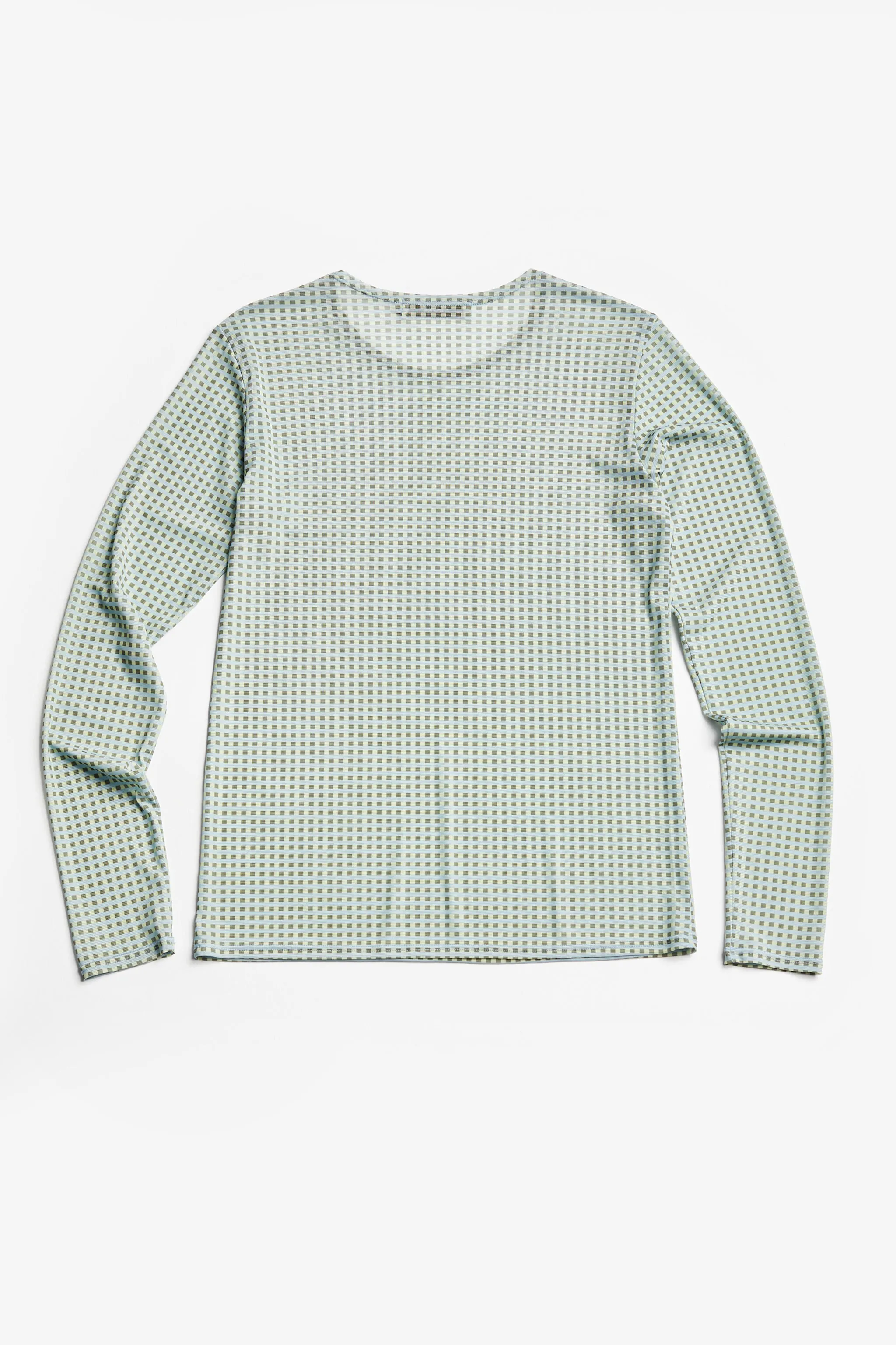 Oar Mesh Long Sleeve Top Yellow Check