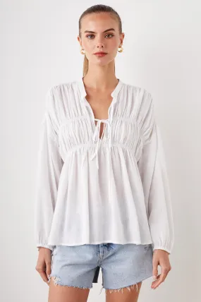 Ophelia Linen-Blended Blouse