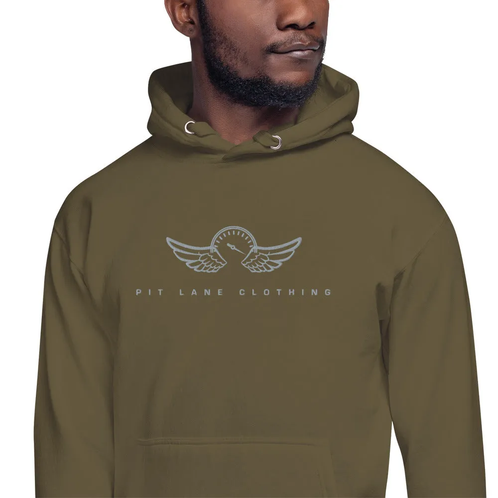 PIT LANE CLOTHING Embroidered Heavyweight Hoodie - Military Green