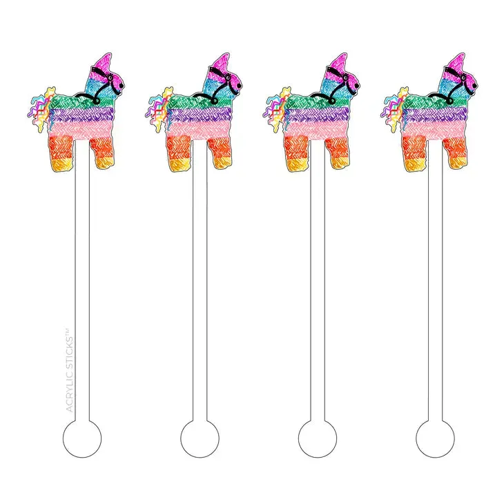 Playful Pinata Acrylic Stir Sticks