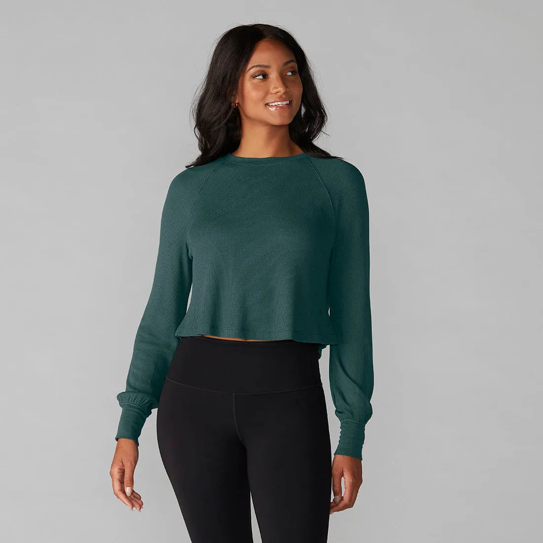 Renew Waffle Knit Crop Long Sleeve *