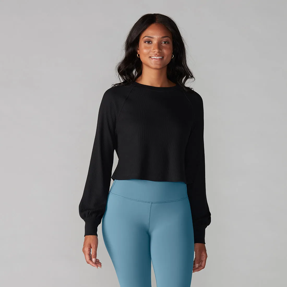 Renew Waffle Knit Crop Long Sleeve *