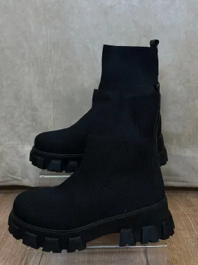 Sasha Black Sock Boots