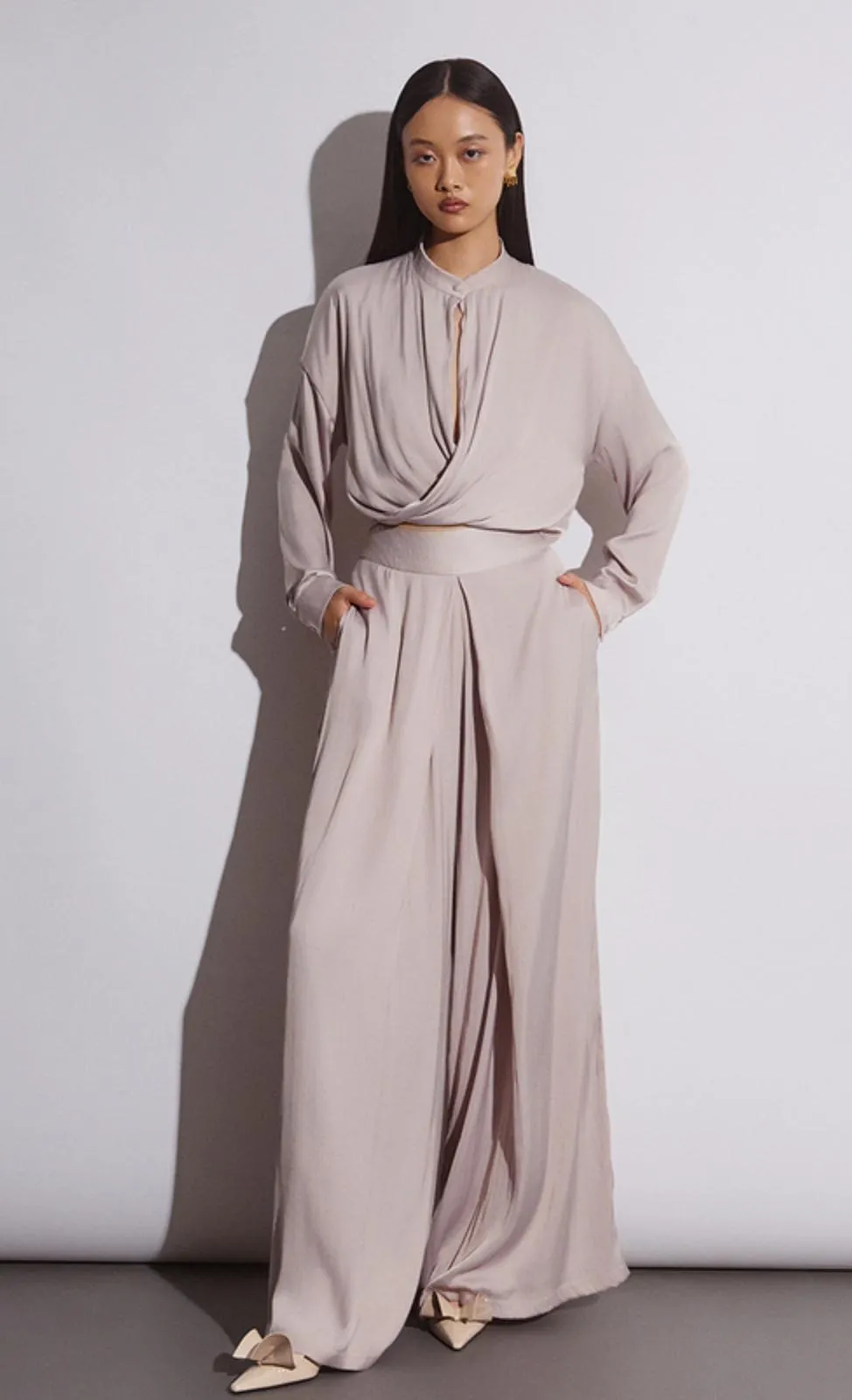 Satin Wide Leg Trousers