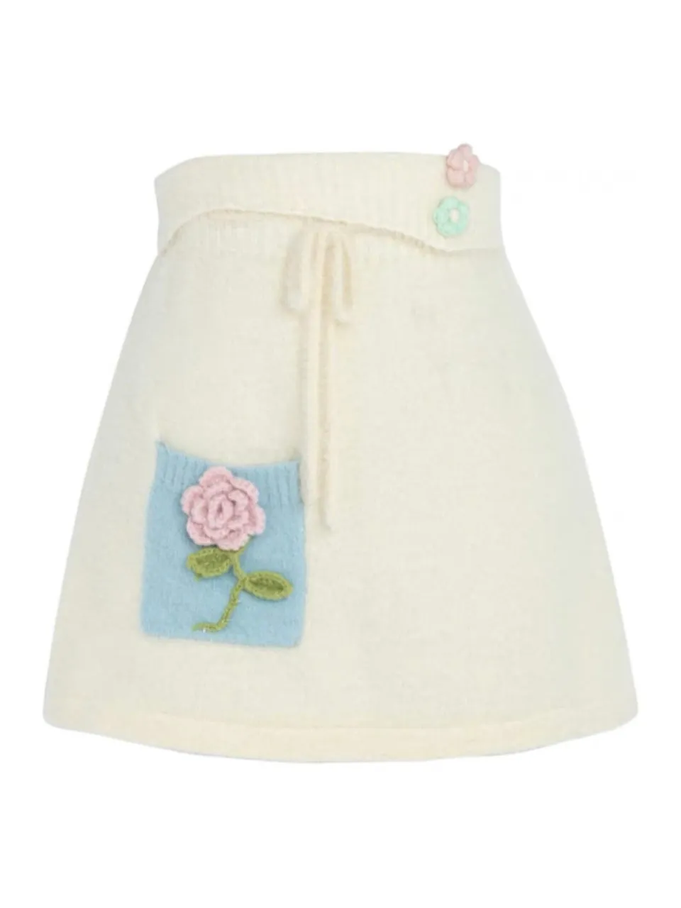 Sweet and Cute Senyu Island Flowers Fuzzy Fleece Skirt