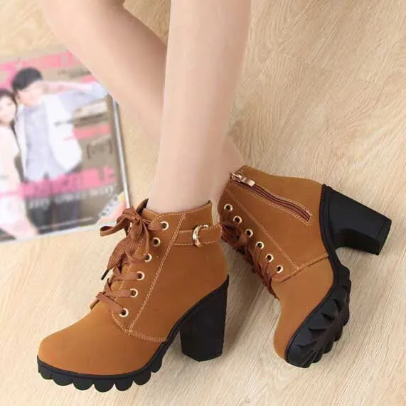 Women Soft Leather Comfortable Motorcycle Boots