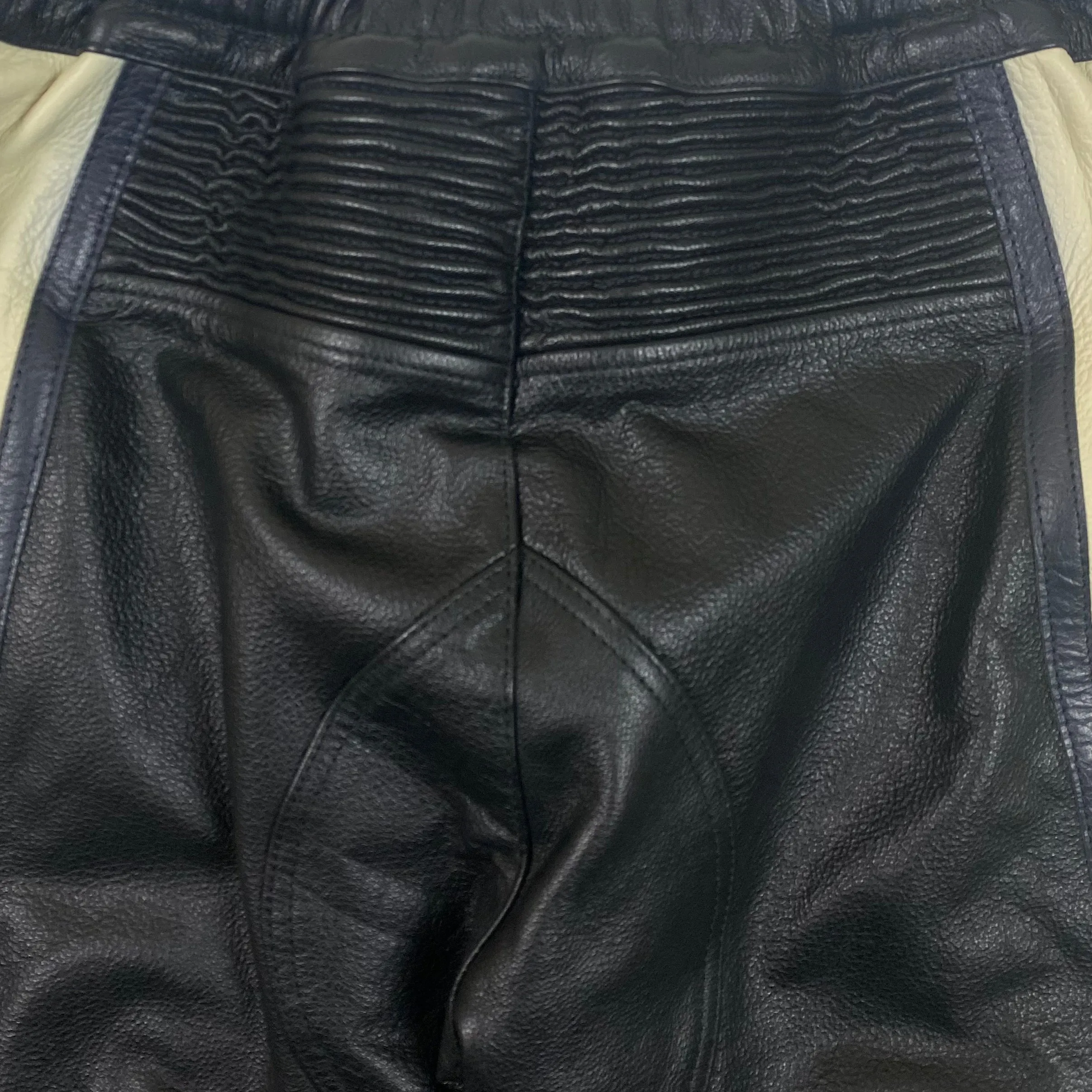 YZY SZN 5 Unreleased Leather Biker Pants In Ink